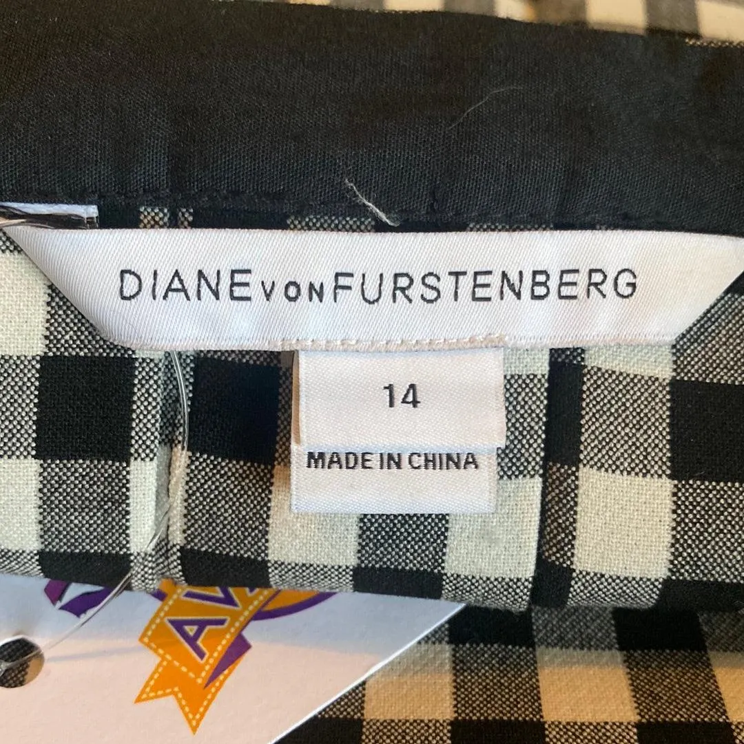 Diane Von Furstenberg Black and White Check Skirt UK SIze 16