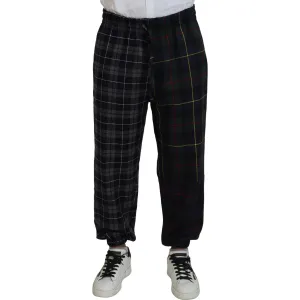 Dolce & Gabbana Checkered Wool Blend Jogger Pants