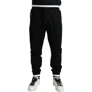 Dolce & Gabbana Elegant Black and White Cotton Joggers