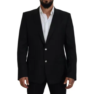 Dolce & Gabbana Elegant Black Martini Wool Blazer