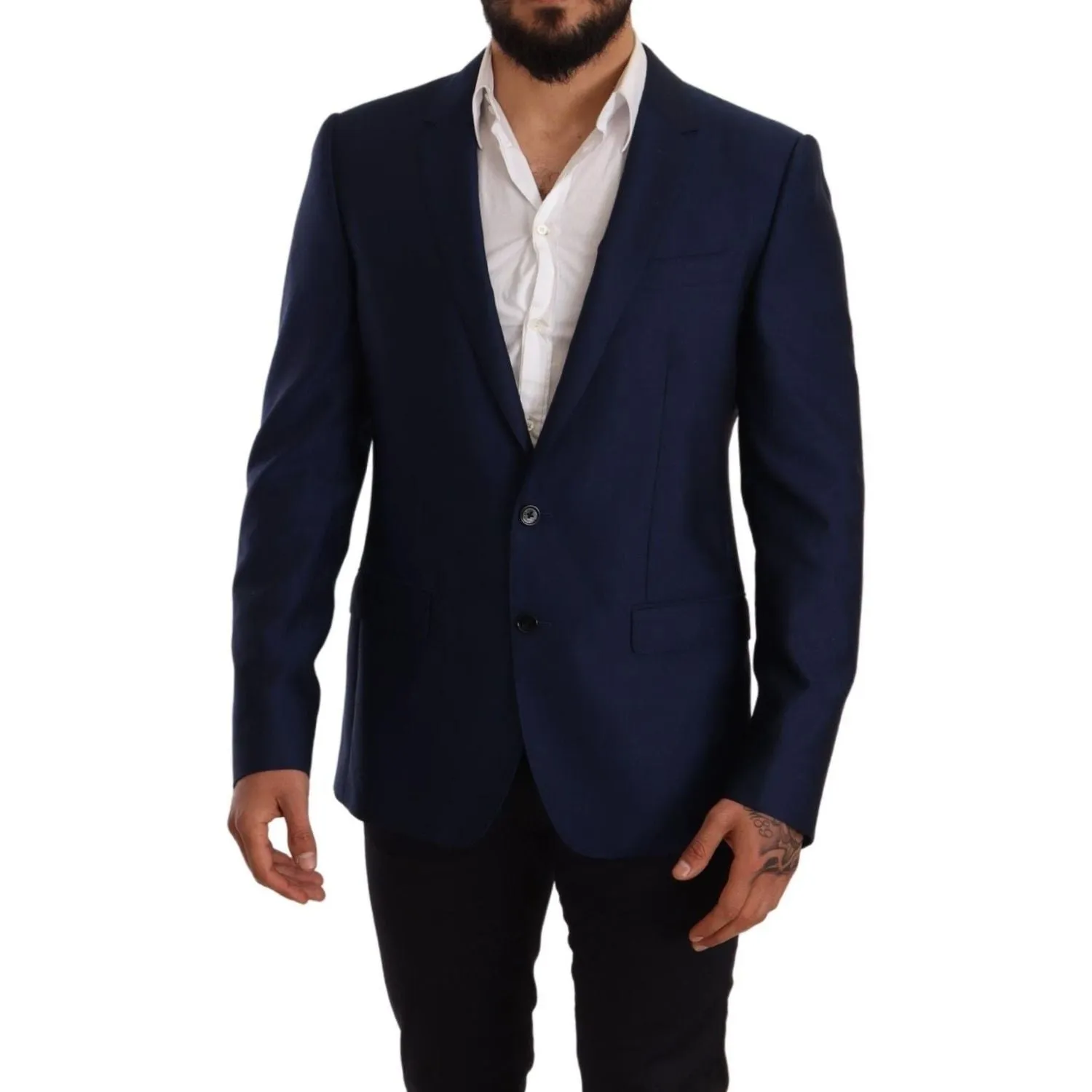 Dolce & Gabbana Elegant Blue Virgin Wool Martini Blazer