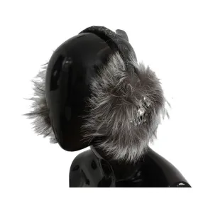 Dolce & Gabbana Elegant Fur and Crystal Ear Muffs