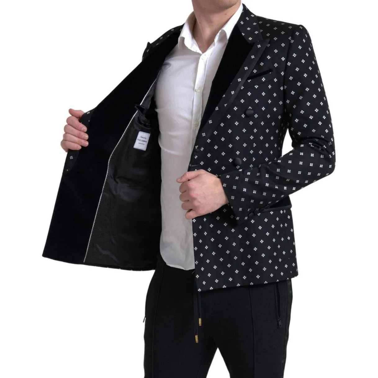 Dolce & Gabbana Elegant Geometric Patterned Slim Blazer