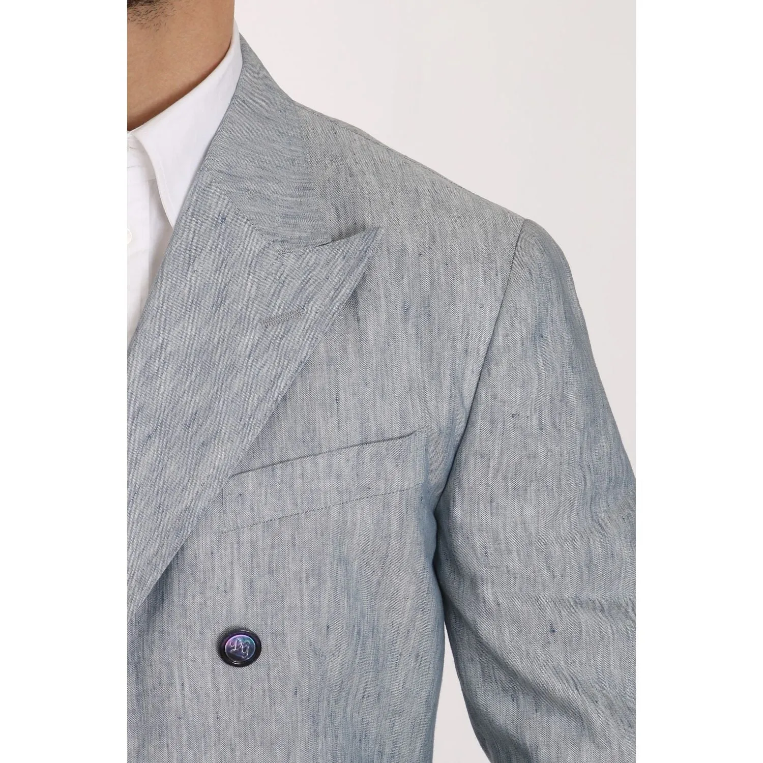 Dolce & Gabbana Elegant Light Blue Double Breasted Blazer