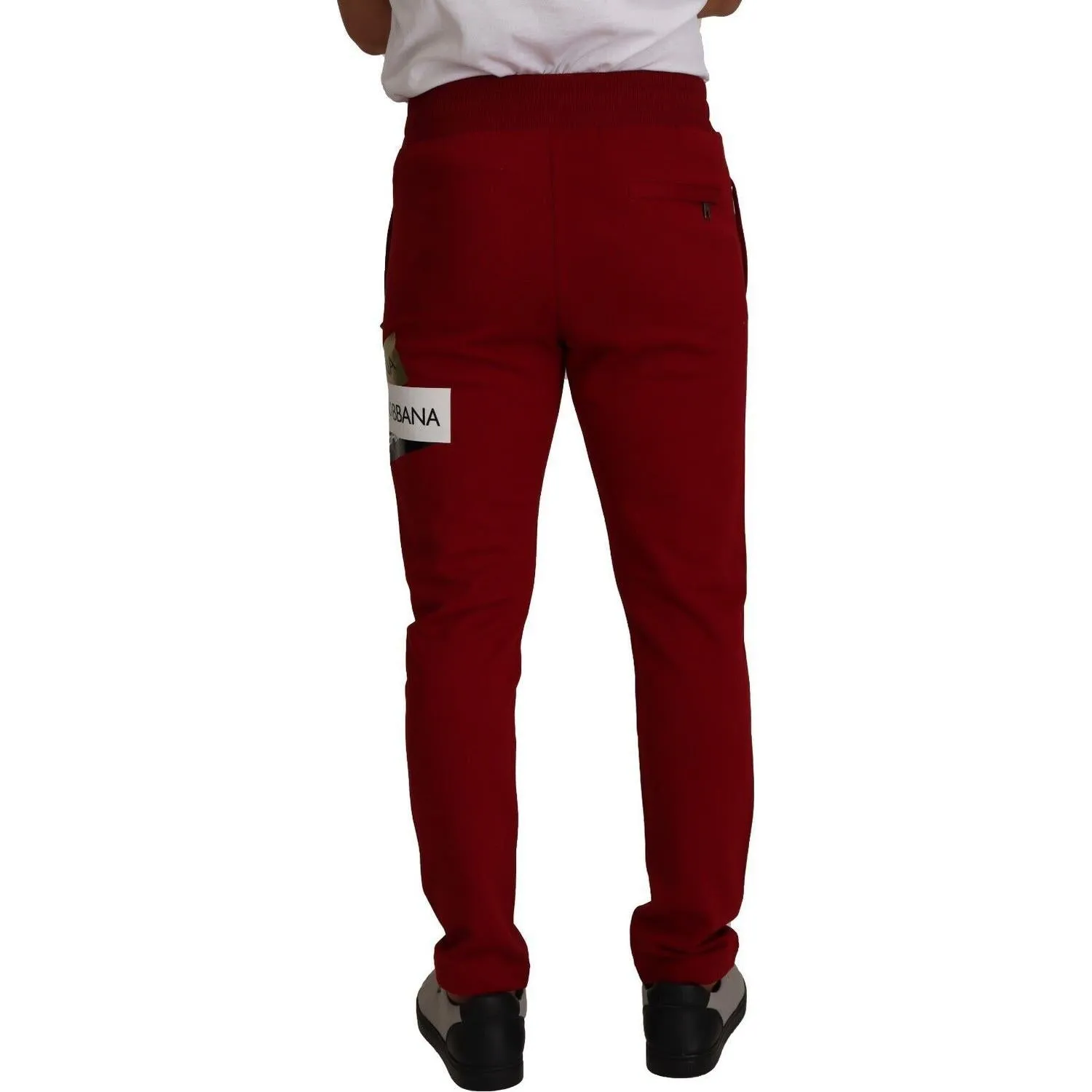 Dolce & Gabbana Elegant Red Jogging Pants with Drawstring Closure