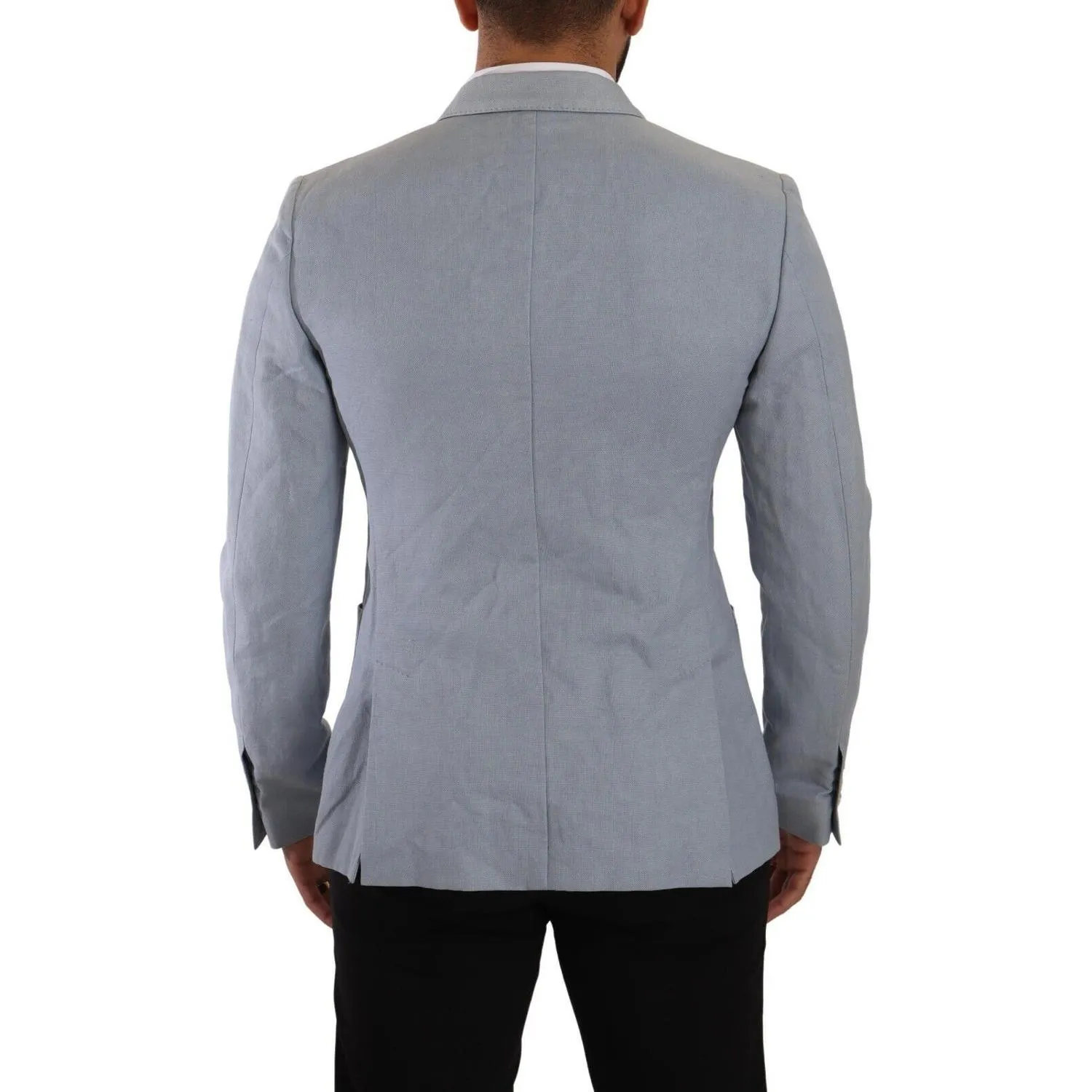 Dolce & Gabbana Elegant Slim Fit Light Blue Double Breasted Blazer