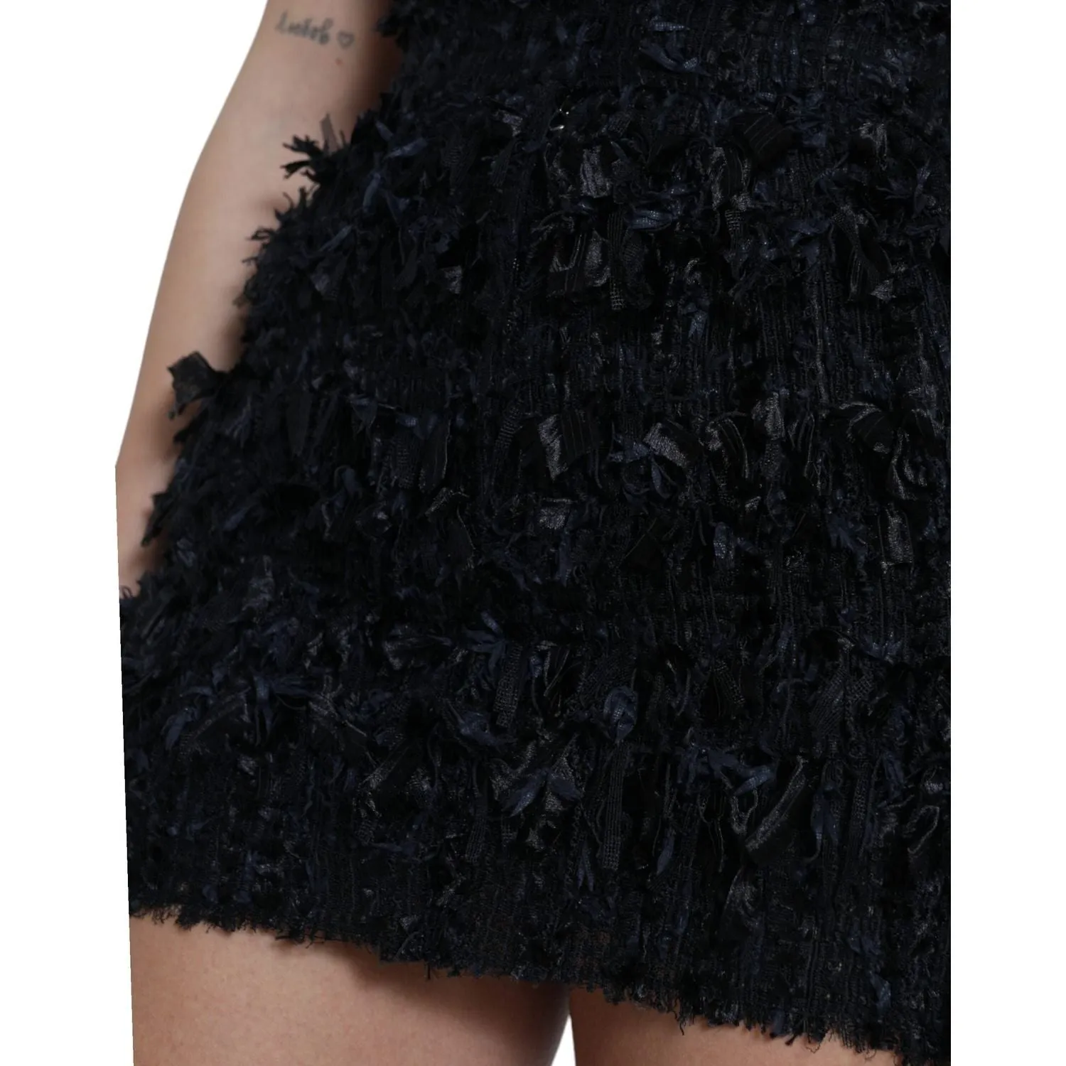 Dolce & Gabbana Elegant Textured High Waist Mini Skirt