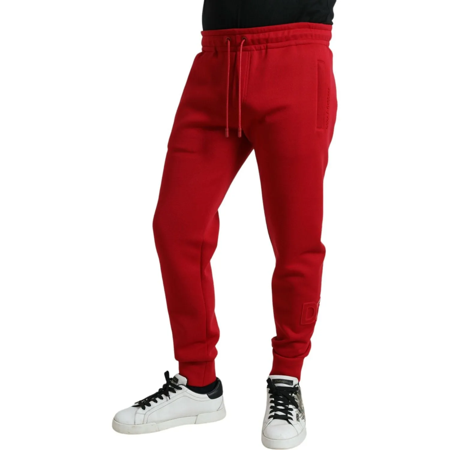 Dolce & Gabbana Sizzling Red Cotton Blend Jogger Pants