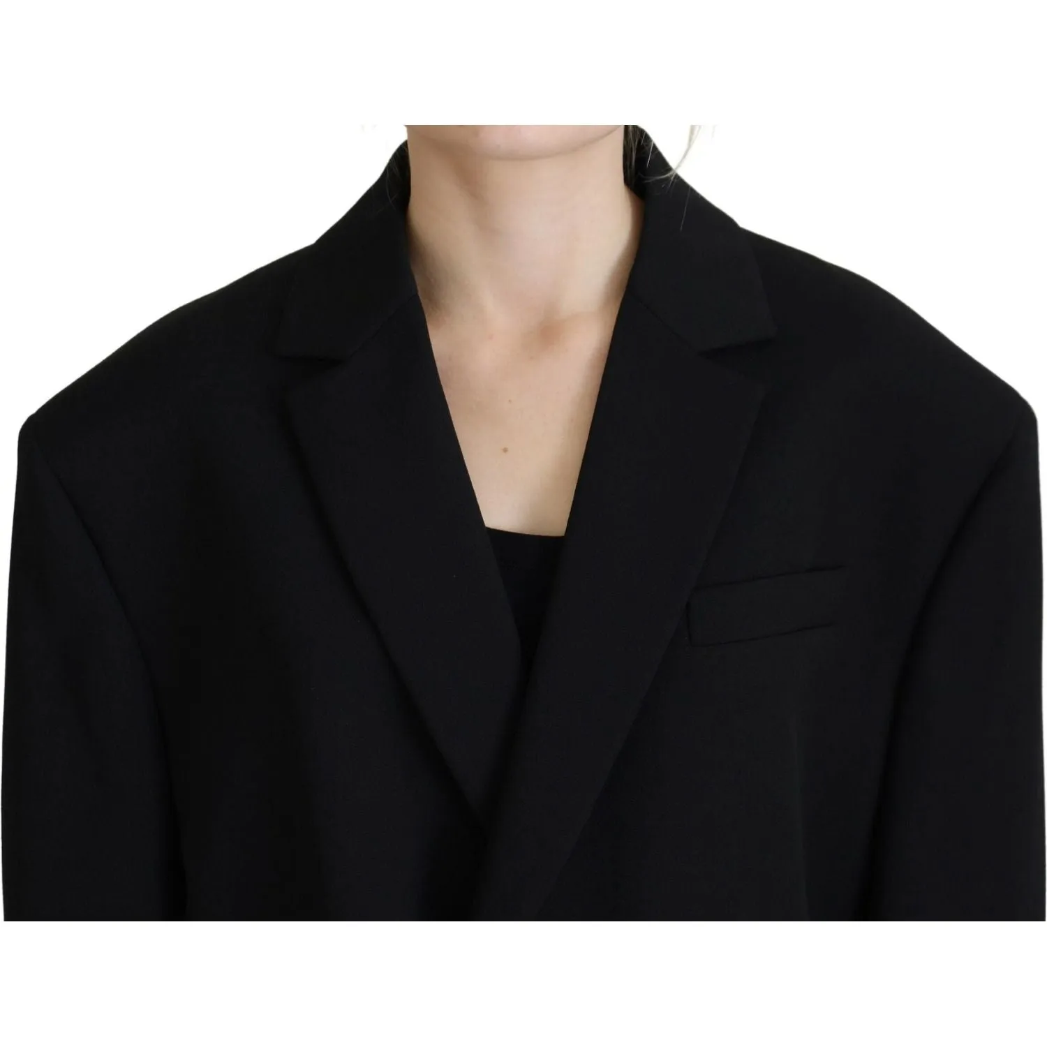 Dsquared² Black Double Breasted Coat Blazer Jacket