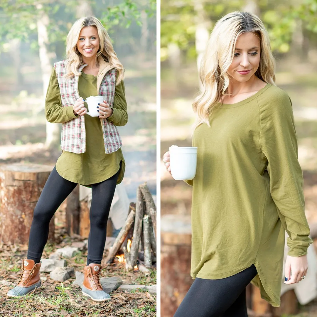 Easy Like Sunday Olive Green Tunic