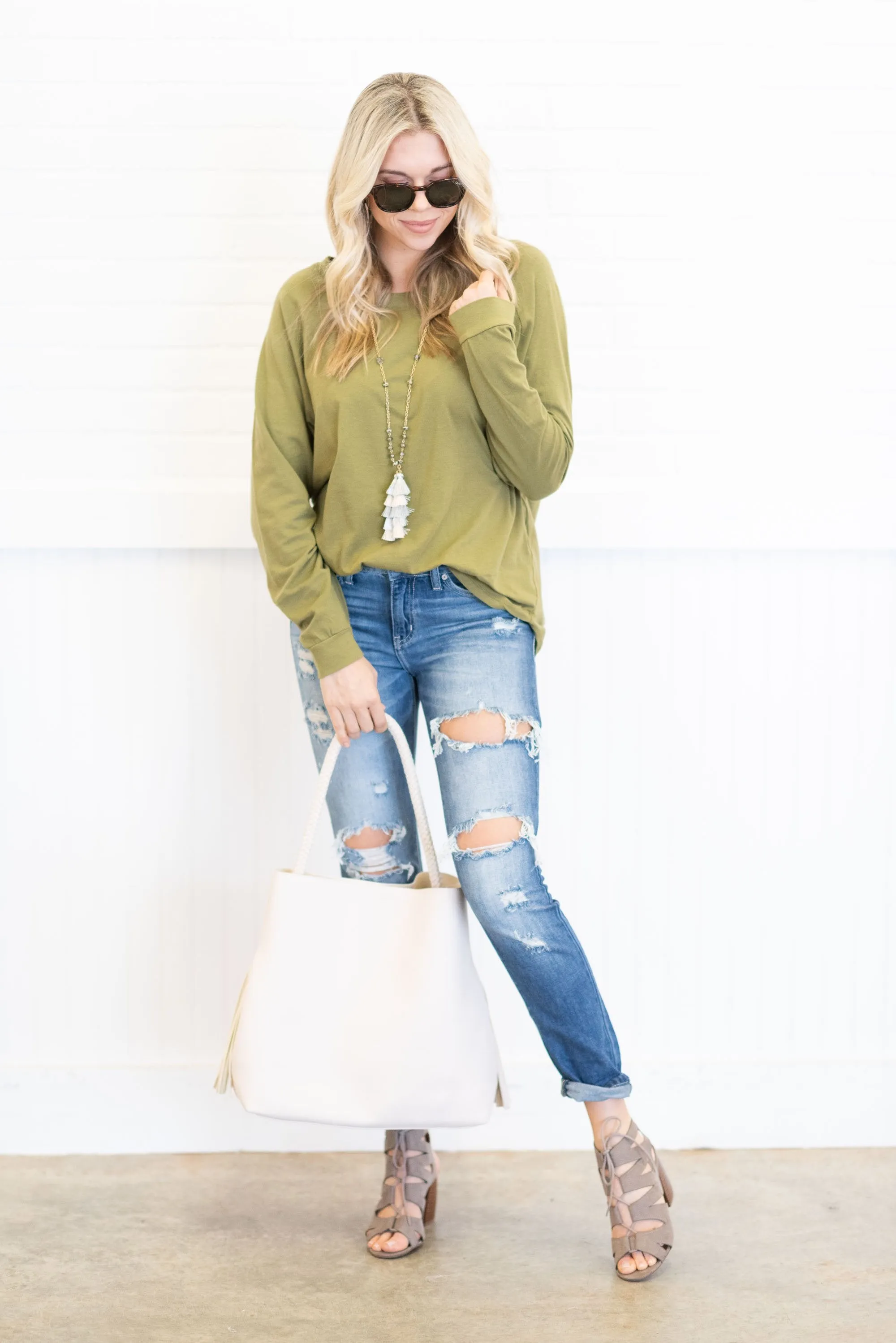 Easy Like Sunday Olive Green Tunic