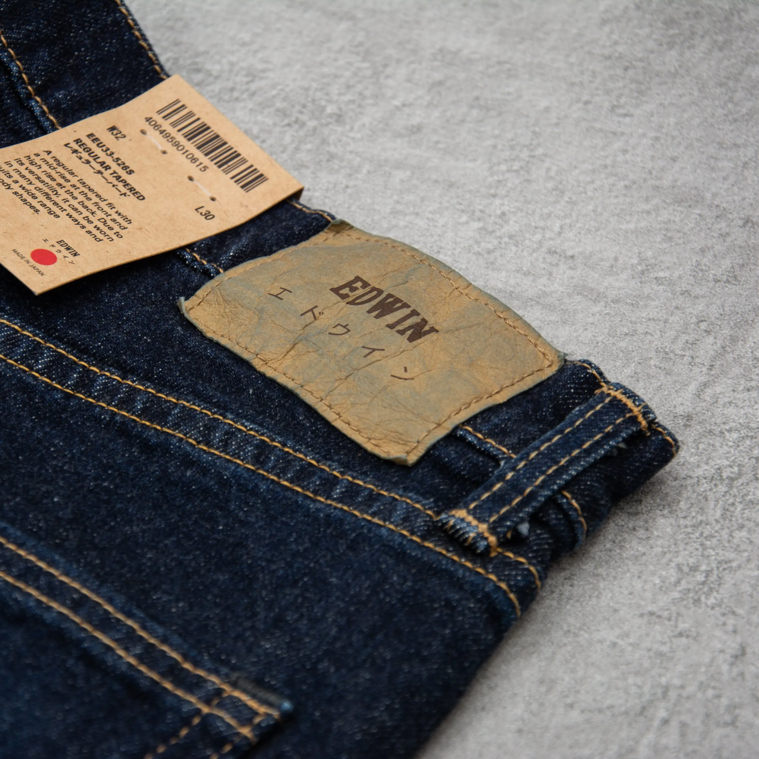 Edwin Regular Tapered Jeans Kaihara Stretch - Blue Dark Used