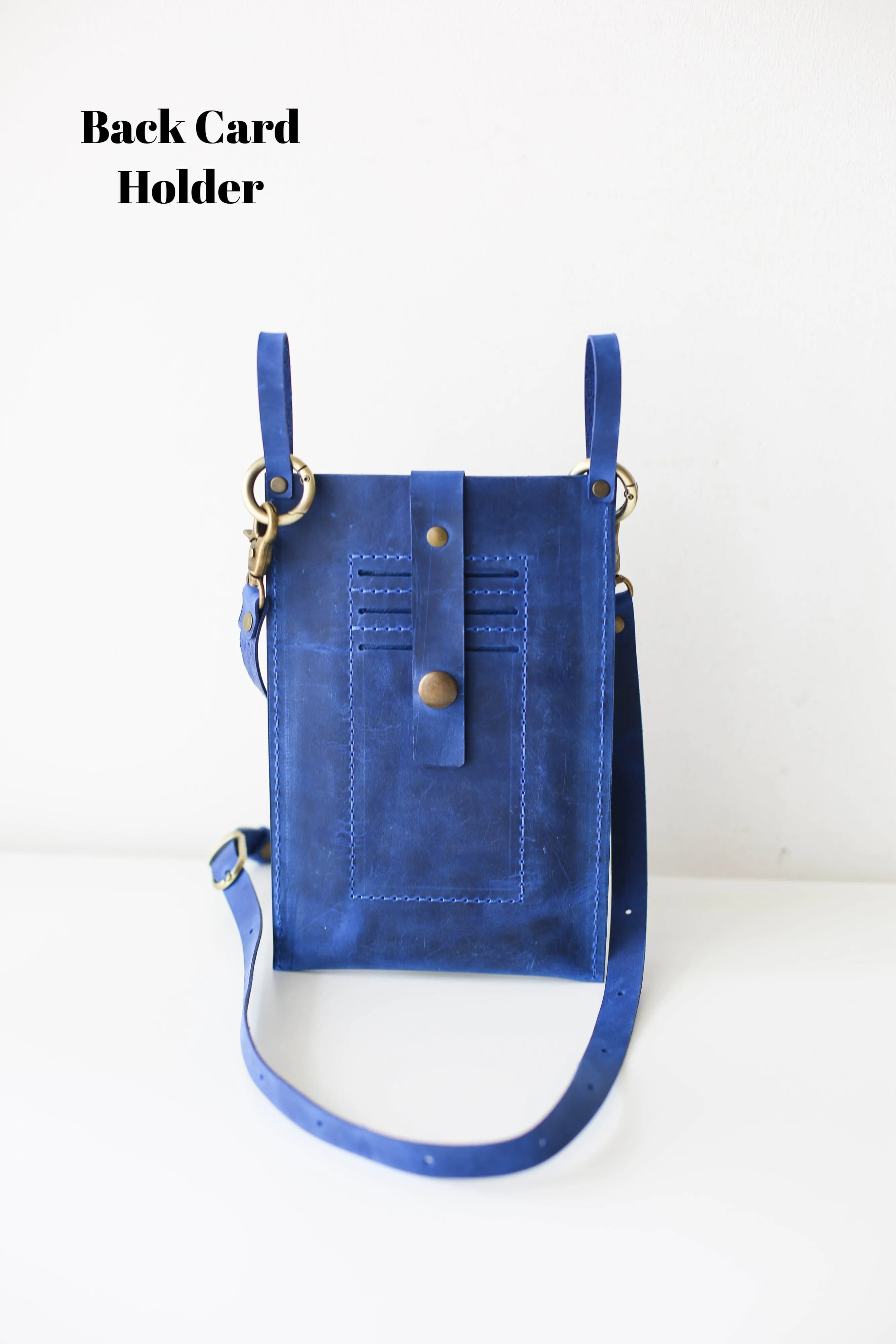 Electric Blue Leather Phone Bag