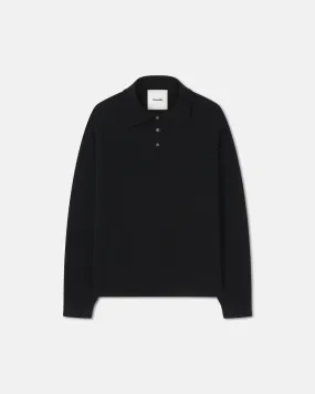 Elieke - Plush Cashmere Polo-Neck Sweater - Black