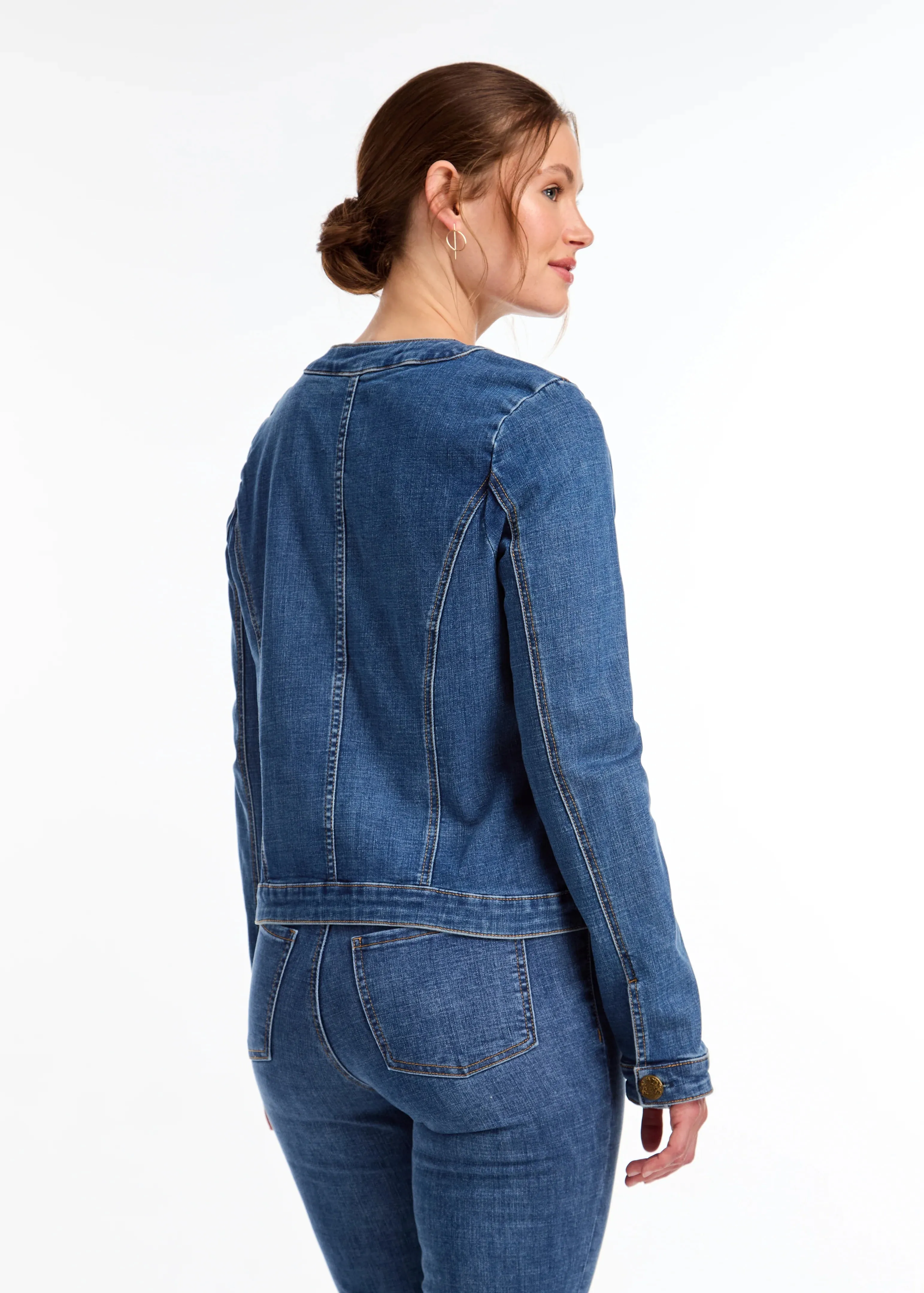 FDJ Collarless Denim Jacket