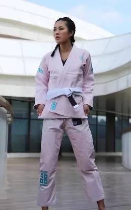 FLUORY GIVE IT ALL BJJF29-1 JIU JITSU GI WOMAN SIZE F0-F2 LIGHT PINK