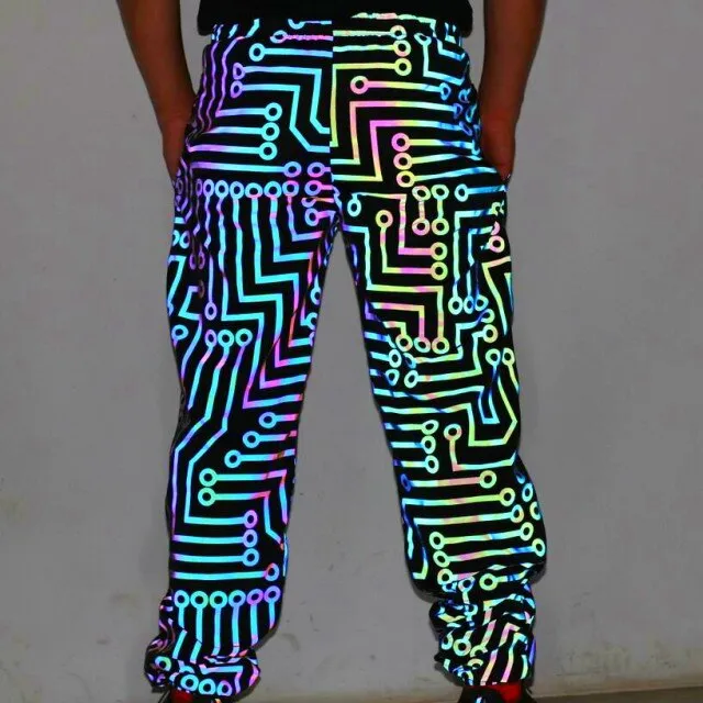 Geometric Circuit Lines Colorful Reflective Jacket