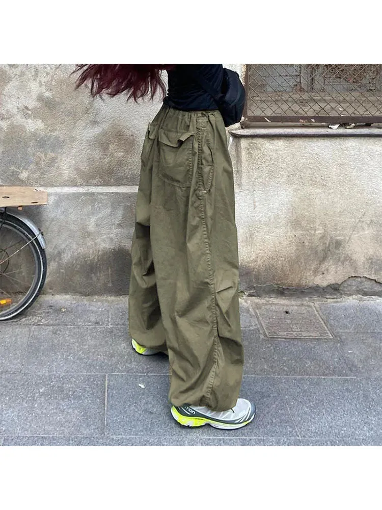 Girlary Woman New Trend Trousers New Trend Sweatpants Aesthetics Cargo Japanese Fashion Pants Grunge Unisex Tunic Drawstring Solid Color