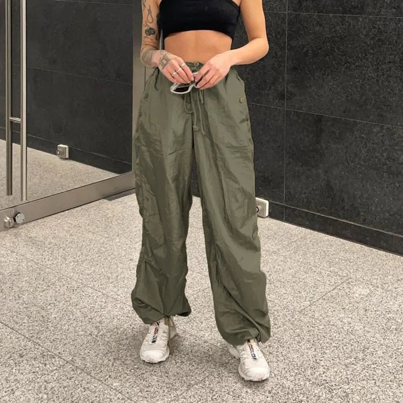 Girlary Woman New Trend Trousers New Trend Sweatpants Aesthetics Cargo Japanese Fashion Pants Grunge Unisex Tunic Drawstring Solid Color