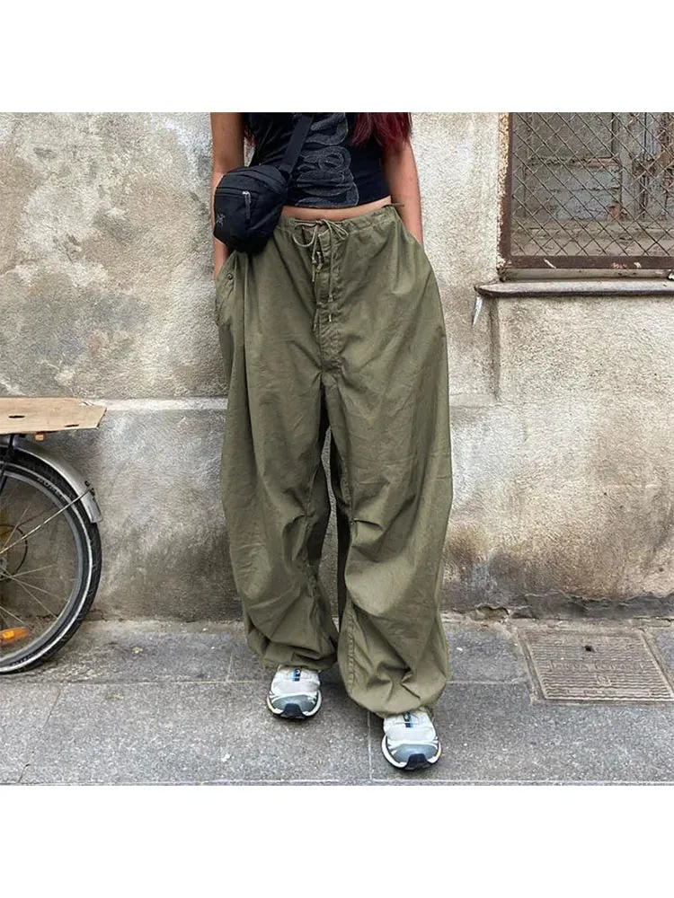 Girlary Woman New Trend Trousers New Trend Sweatpants Aesthetics Cargo Japanese Fashion Pants Grunge Unisex Tunic Drawstring Solid Color