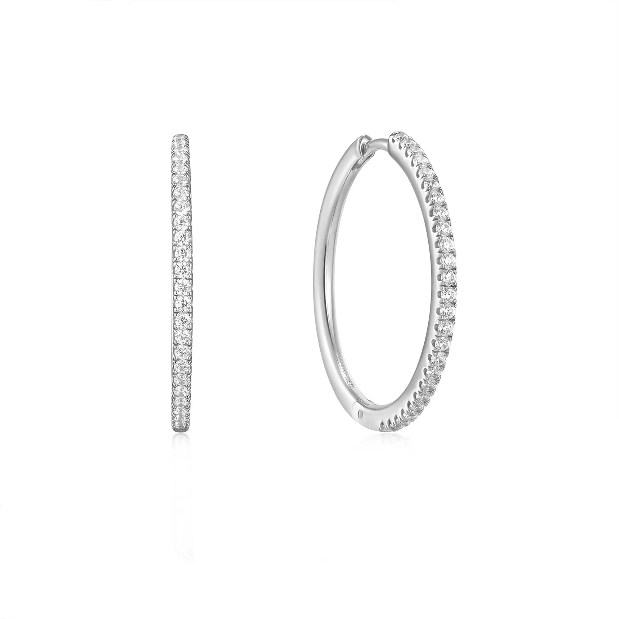 Glam Hoop Earrings Silver