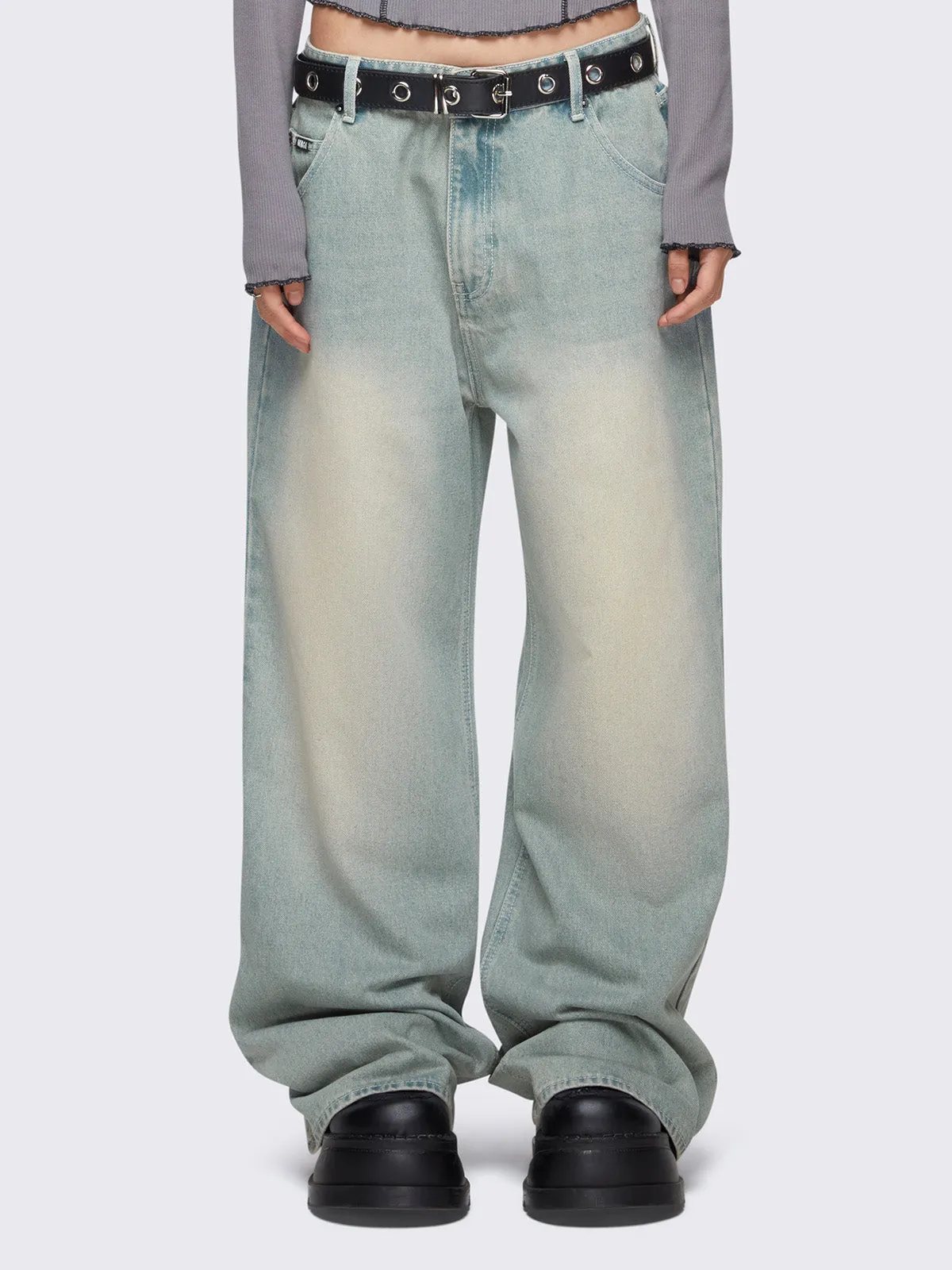 Glen Blue Baggy Jeans