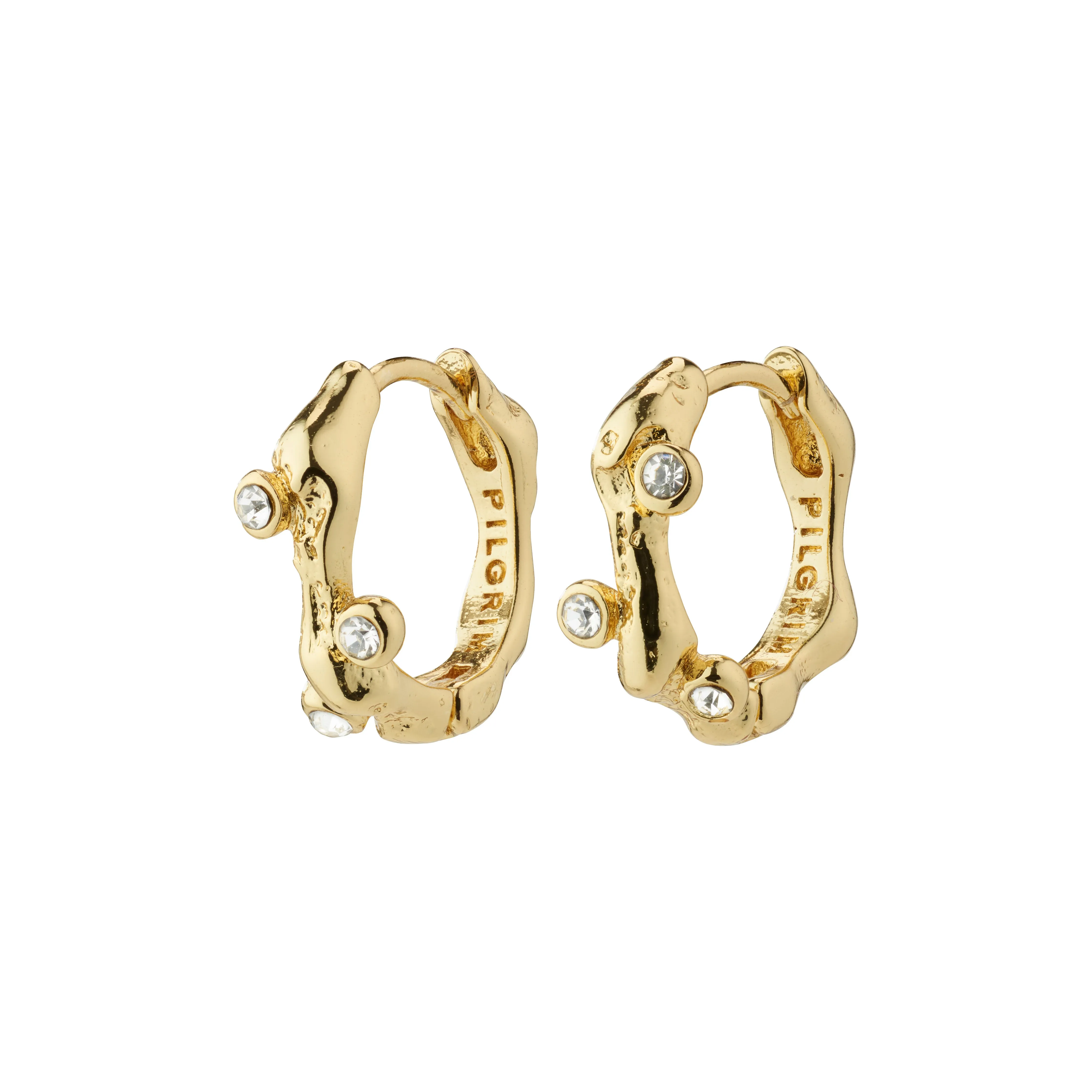 HERMIONE recycled crystal hoop earrings gold-plated