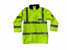 Hi Vis Security Badged Jacket Waterproof Rain Coat HVPC14A