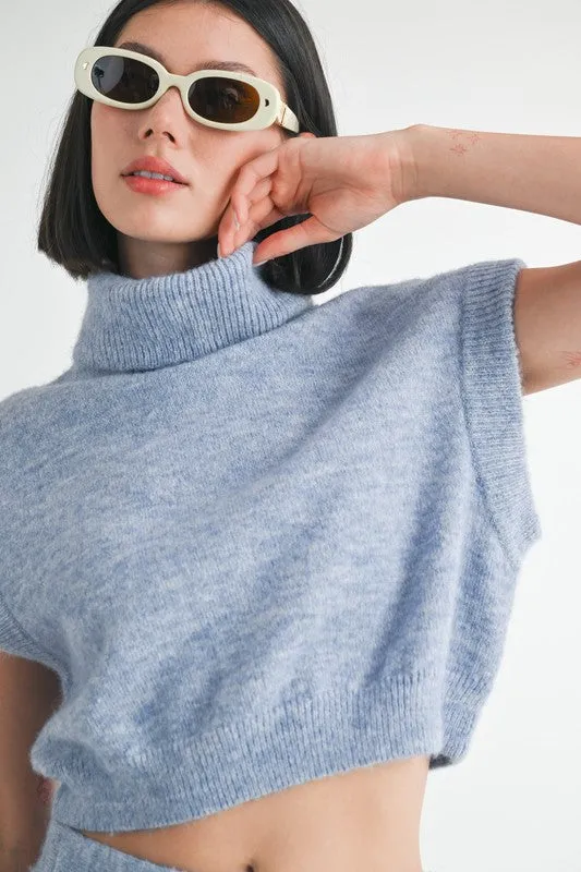 Hot Girl Cool Collective Turtleneck Cap Sleeve Top