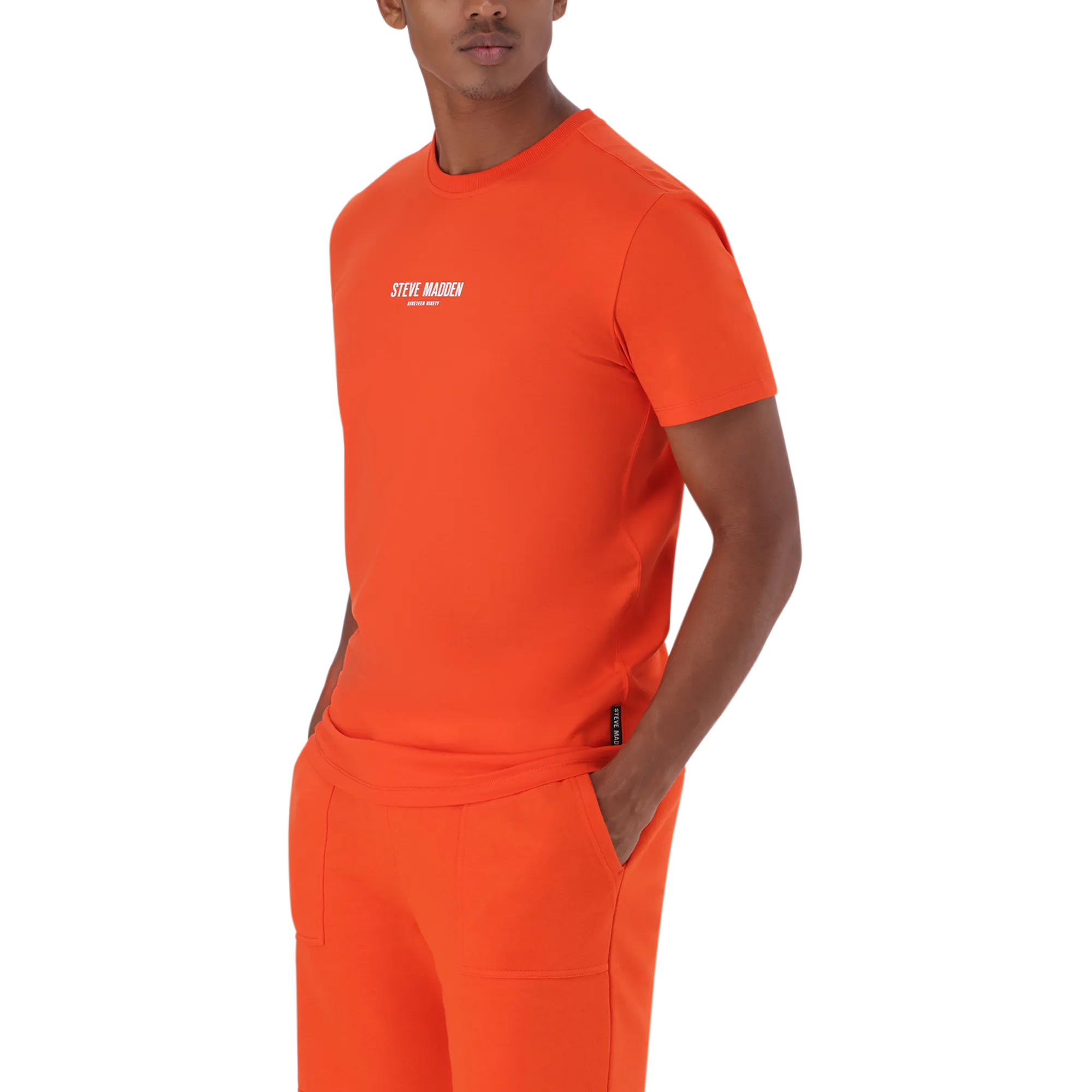 JACE CREW TANGERINE NECK LOGO T-SHIRT