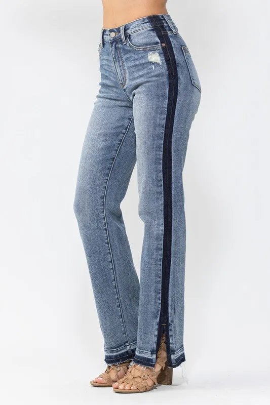 JB136 - HW SIDE SEAM DETAIL STRAIGHT LEG JEAN