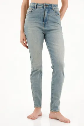 Jean Super Slim tiro medio azul para mujer