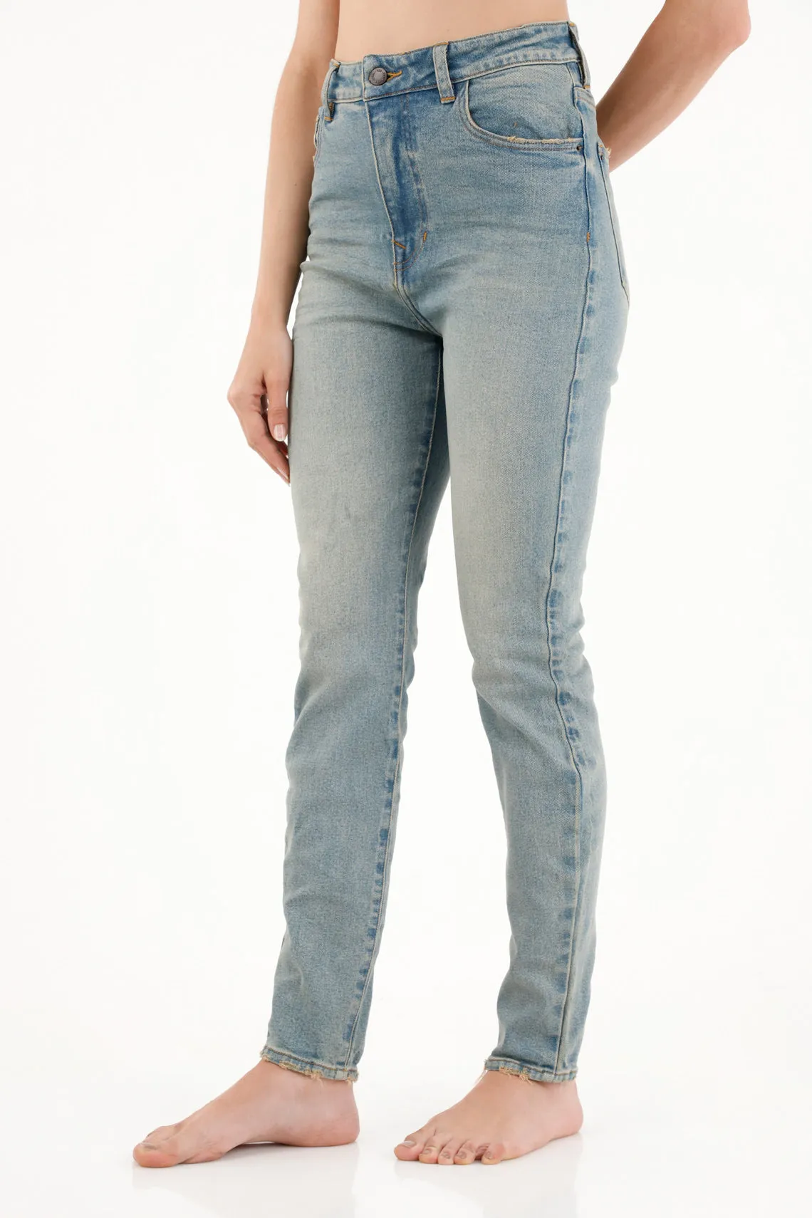 Jean Super Slim tiro medio azul para mujer