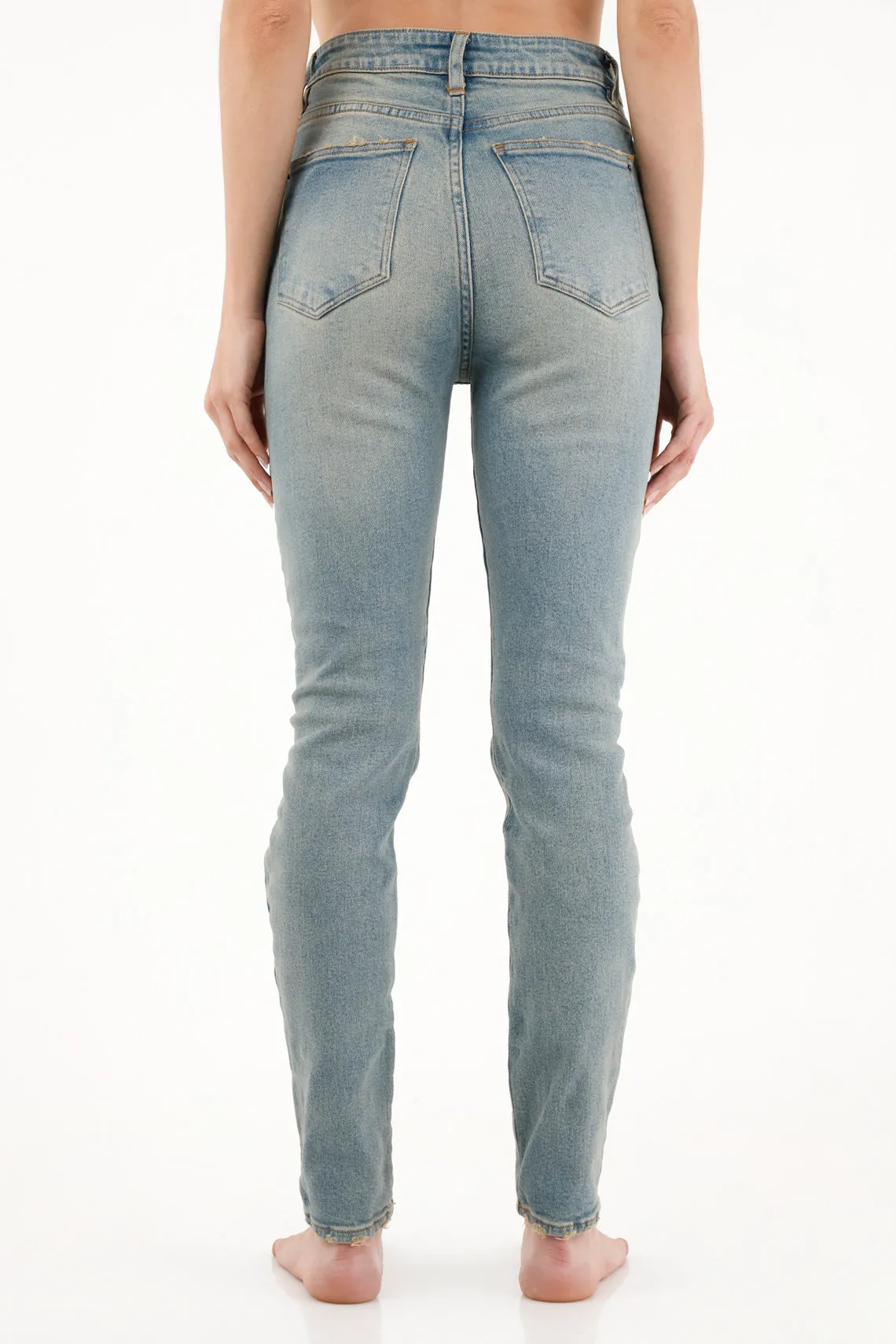 Jean Super Slim tiro medio azul para mujer