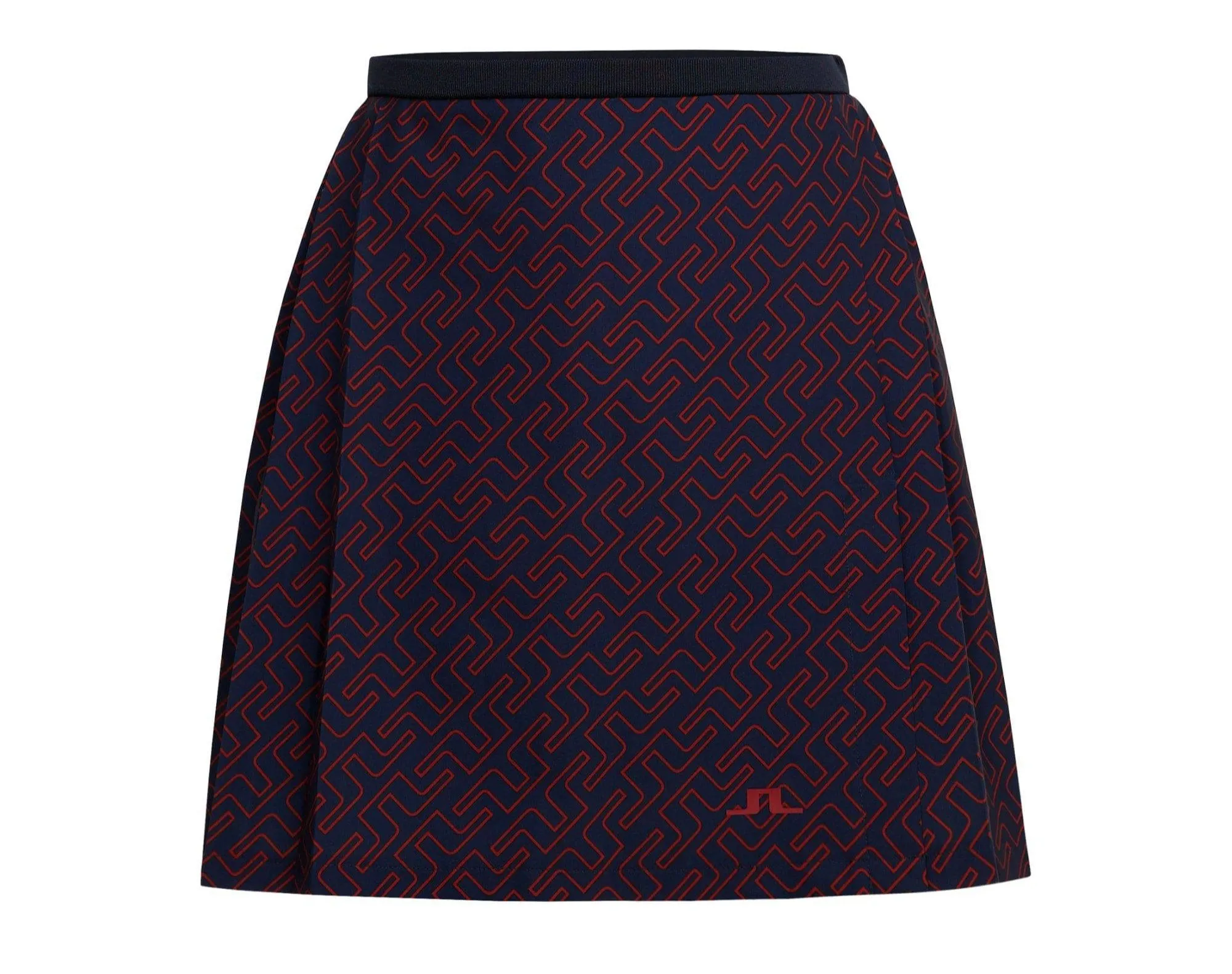 J.Lindeberg Womens Sierra Print Pleat Golf Skirt - KETCHUP BRIDGE MONOGRAM