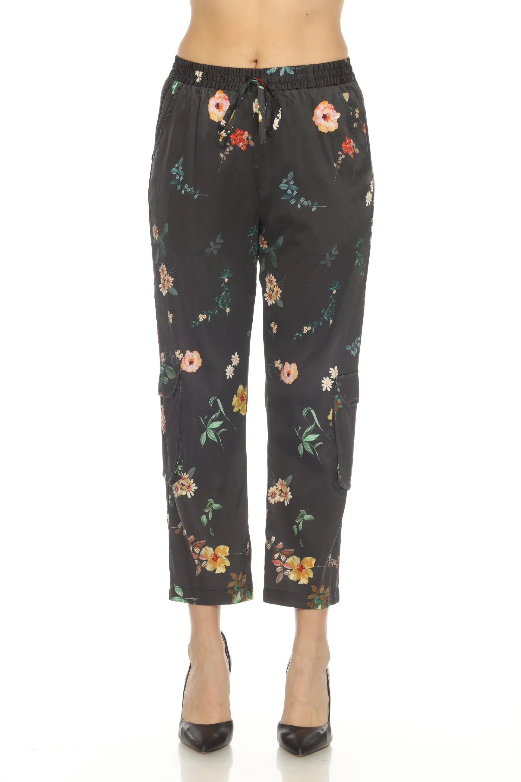 Johnny Was Houstein Kelly Silk Floral Cargo Pants Boho Chic C61322A7