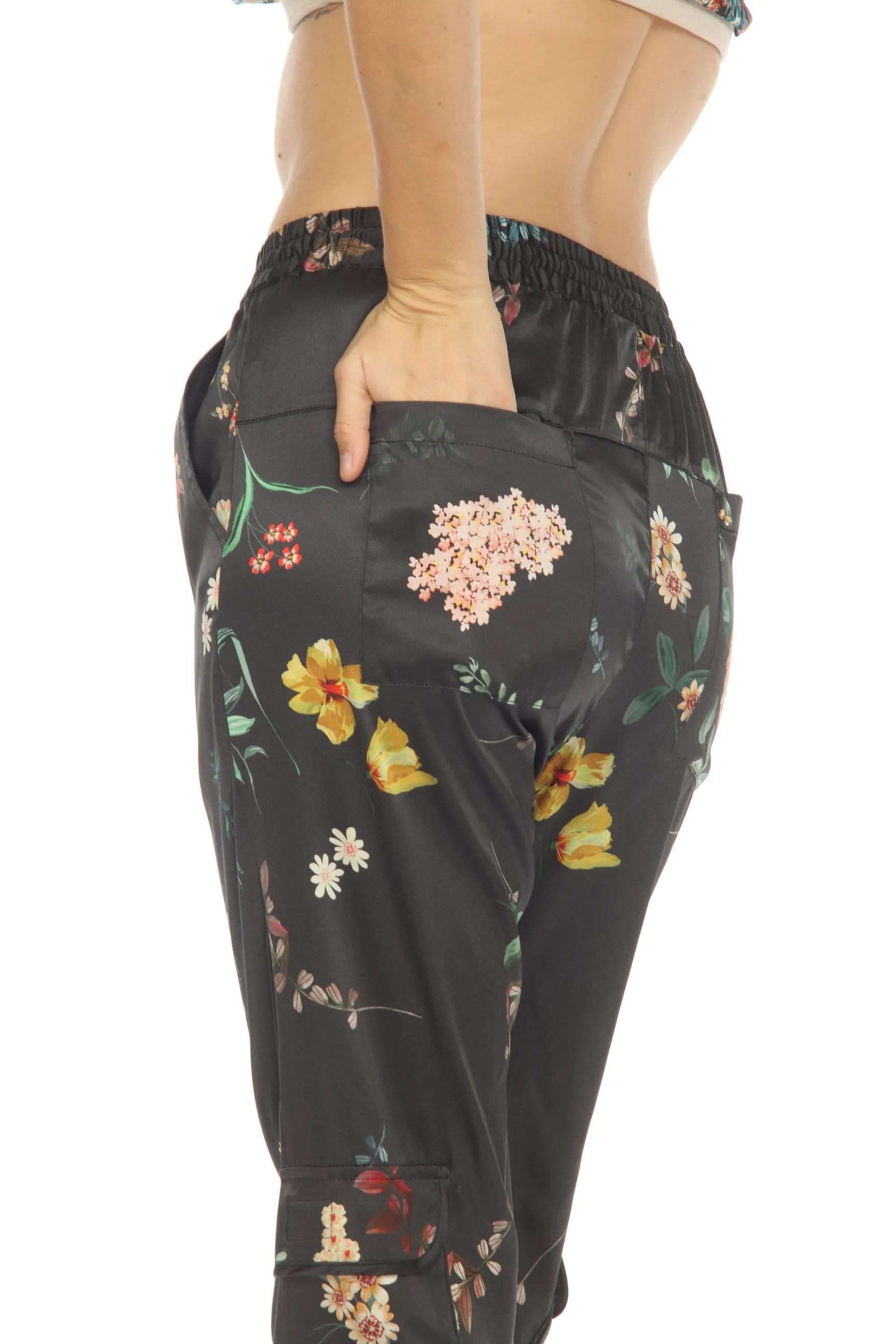 Johnny Was Houstein Kelly Silk Floral Cargo Pants Boho Chic C61322A7