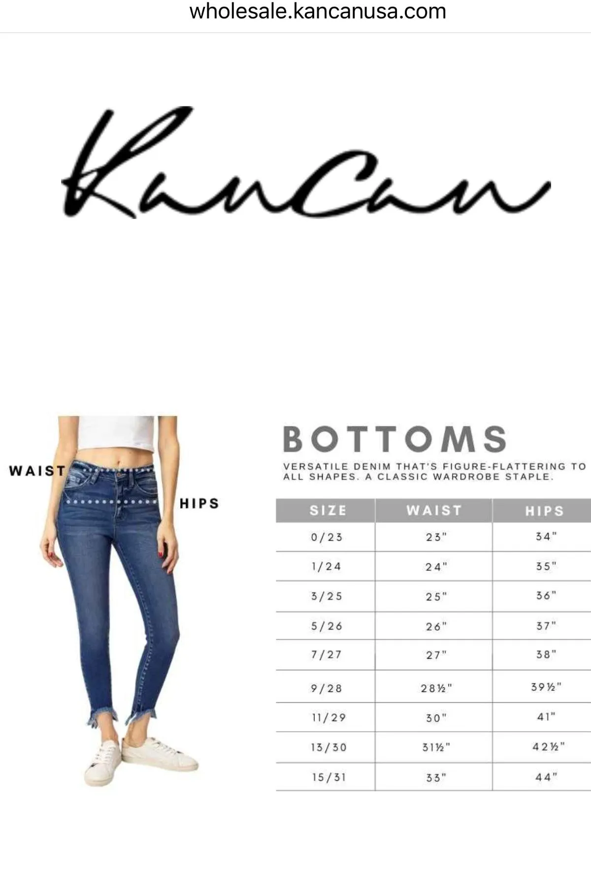 Kancan High Rise Slim Wide Leg Jeans