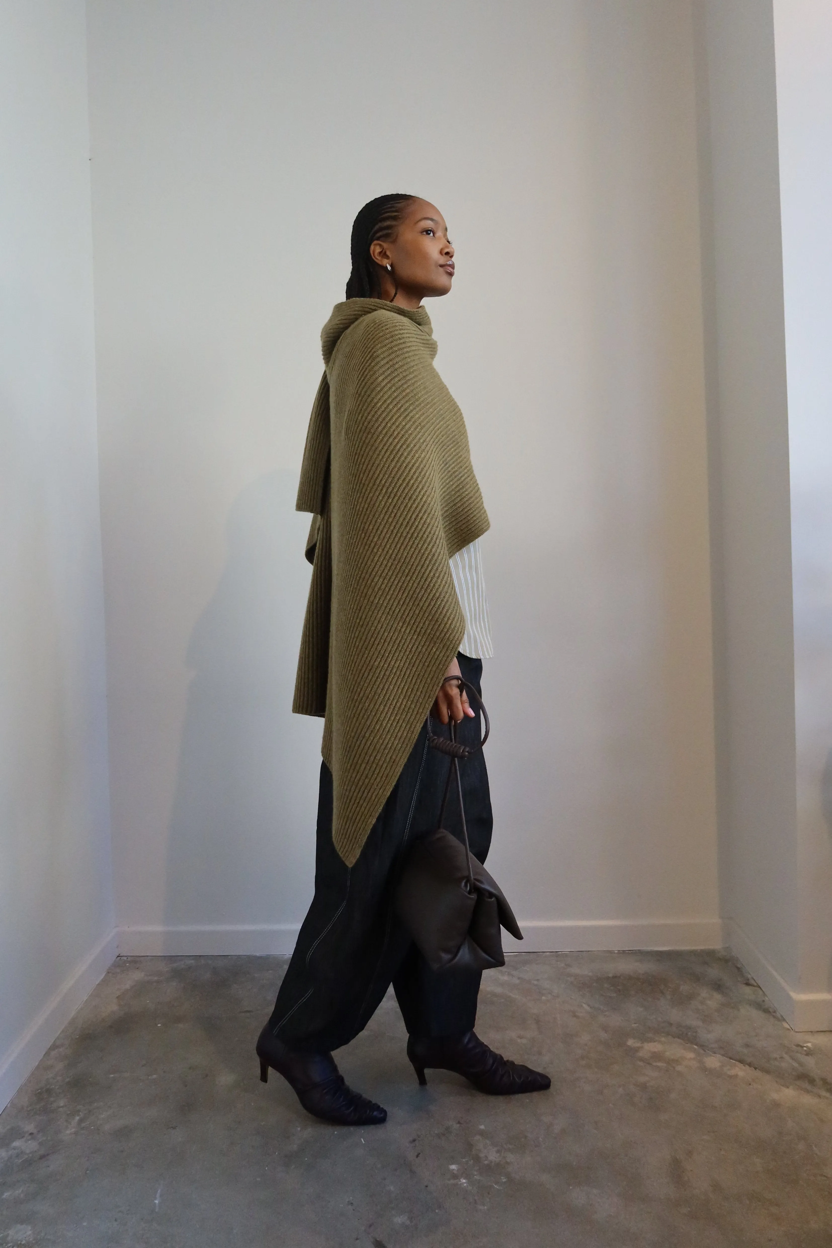 Karian Knit Cashmere And Wool Cape Scarf