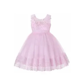 Ketty More Kids Girls Round Neck Sleeveless Wedding Dress-KGDC3556