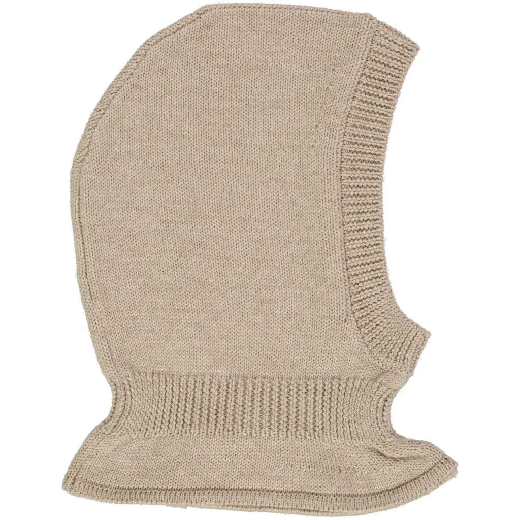 Knitted Balaclava Ello - khaki melange