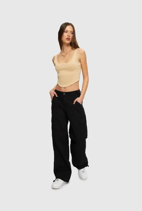 KUWALLA TEE 90'S WIDE LEG CARGO PANT - BLACK