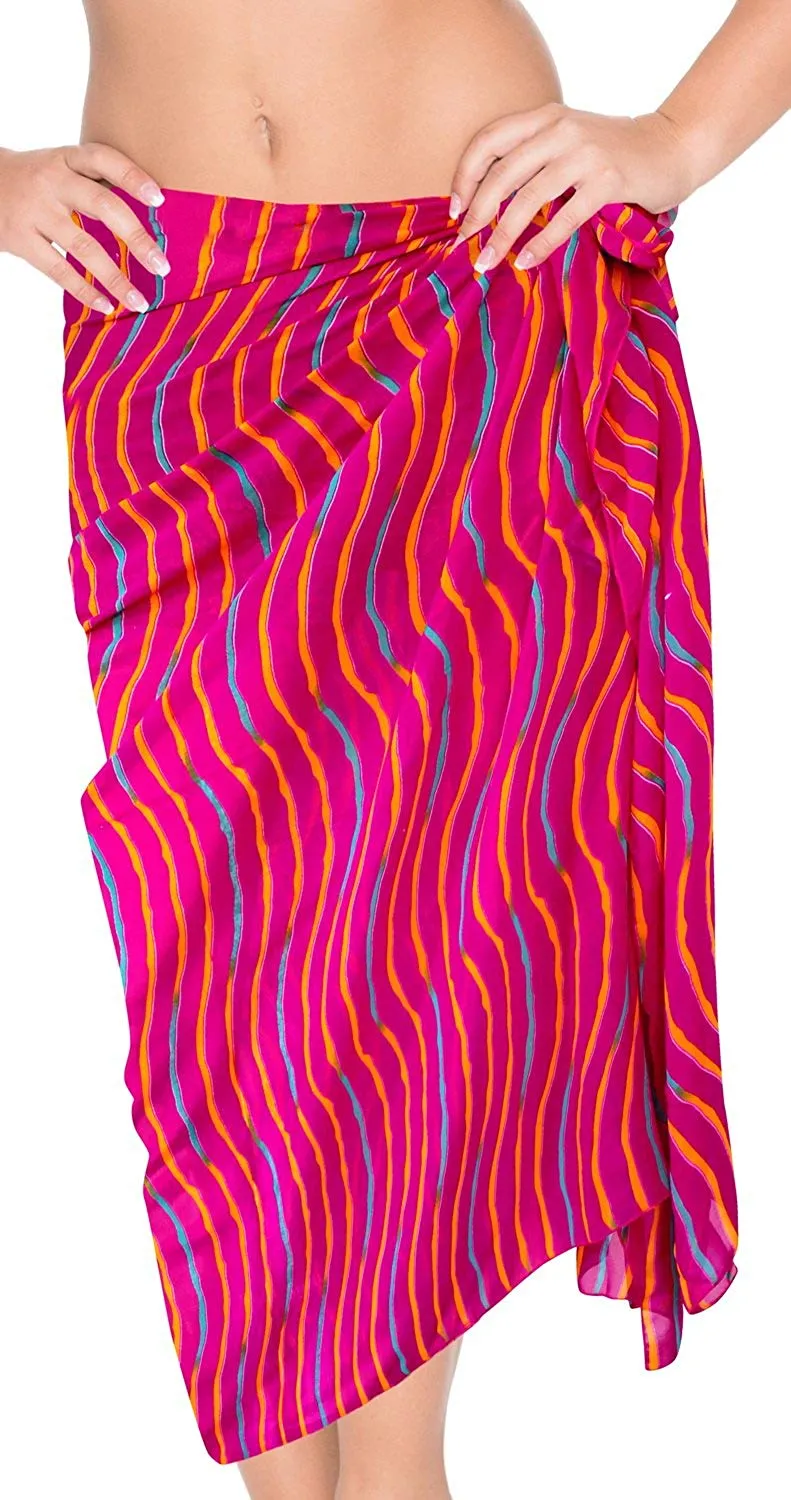 LA LEELA Beachwear Bikini Cover up Bathing Suit Wrap Pareo Women 13 ONE Size