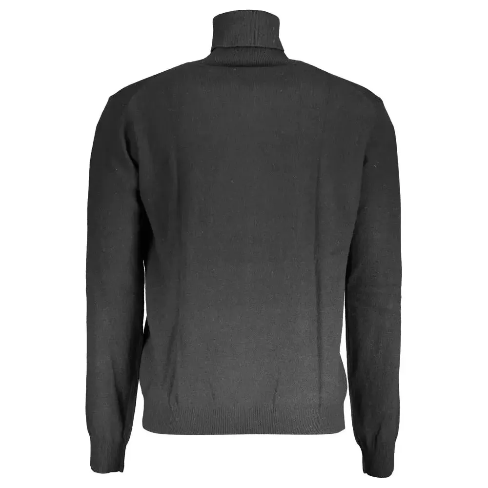 La Martina Black Wool Men Sweater