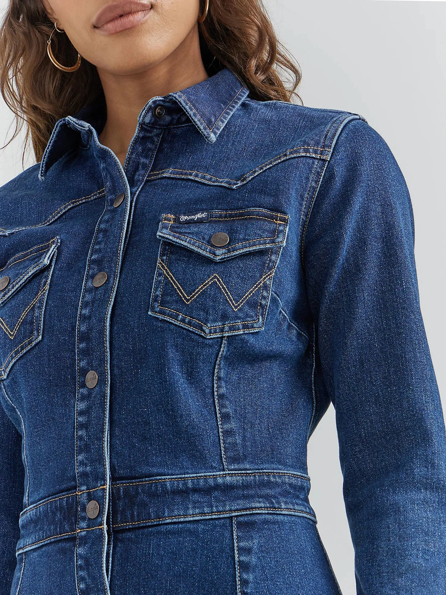 Ladies Wrangler Western Denim Jacket Dress - 112353126