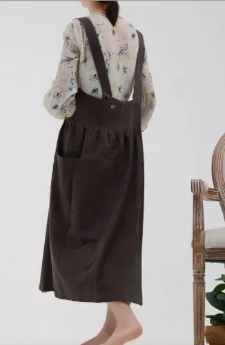 laura linen bib apron