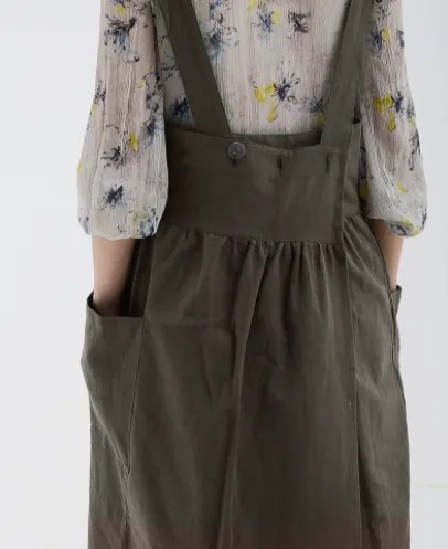 laura linen bib apron