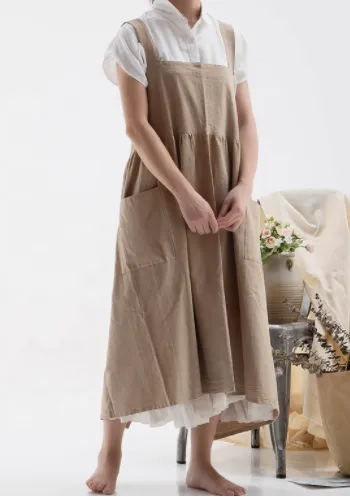 laura linen bib apron