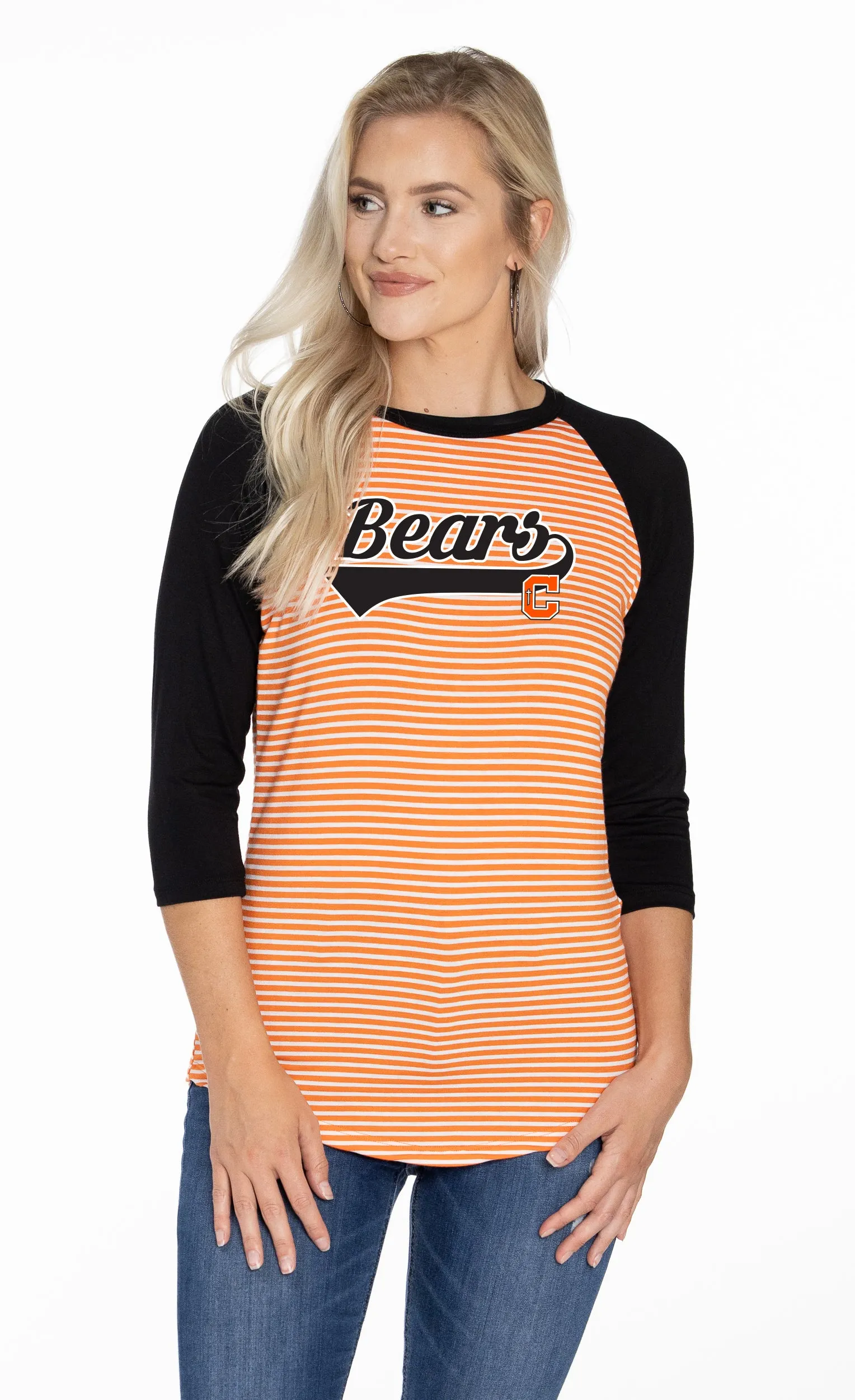 Lds Stripe Raglan Baseball Tee