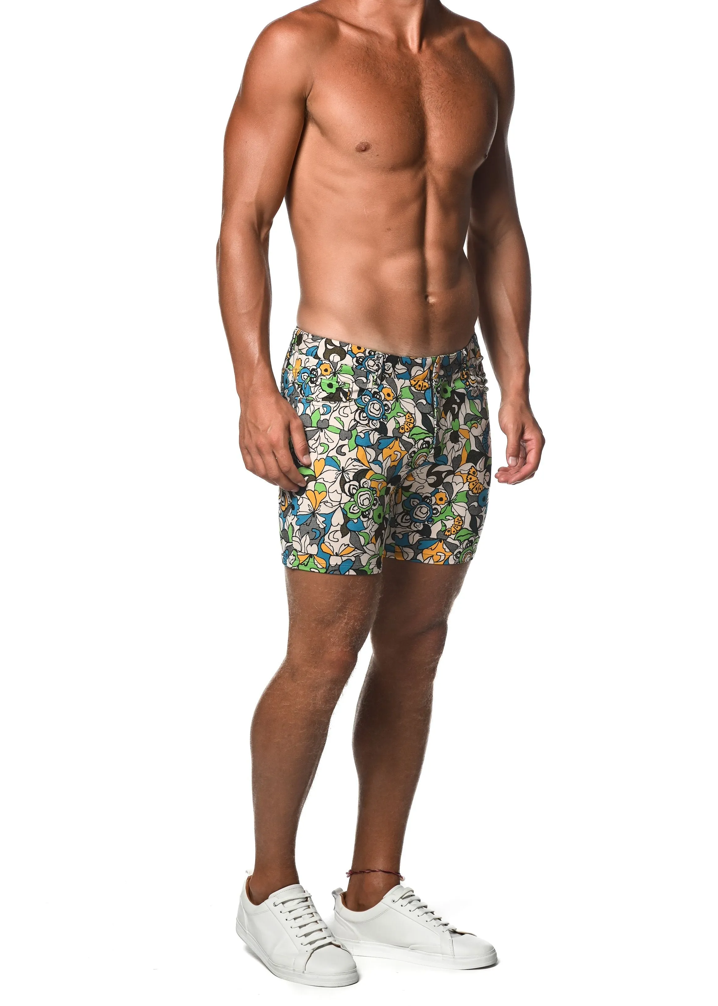 LIMITED-EDITION STRETCH KNIT SHORT-FLEUR